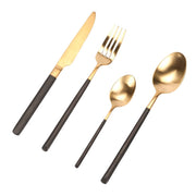 Nicolson Russell Sydney Black and Gold Cutlery Set - 24 pcs - Lighting.co.za