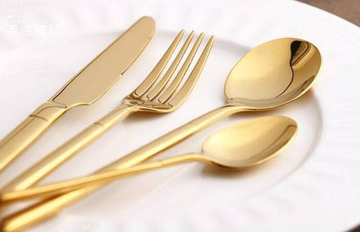 Nicolson Russell Sydney Gold Cutlery Set - 24 pcs - Lighting.co.za