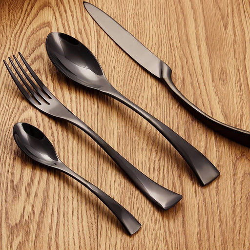 Nicolson Russell Venice Black Titanium Cutlery Set - 24 pcs - Lighting.co.za