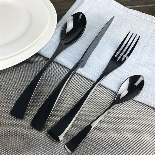 Nicolson Russell Venice Black Titanium Cutlery Set - 24 pcs - Lighting.co.za