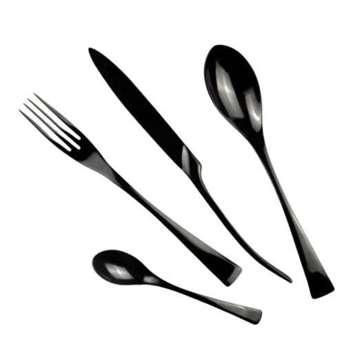Nicolson Russell Venice Black Titanium Cutlery Set - 24 pcs - Lighting.co.za