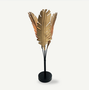 Banana Palm Gold and Black Metal Tall Table Lamp - Lighting.co.za