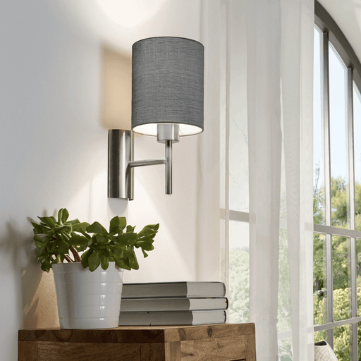 Pasteri Satin Chrome Wall Light With Shade - Lighting.co.za