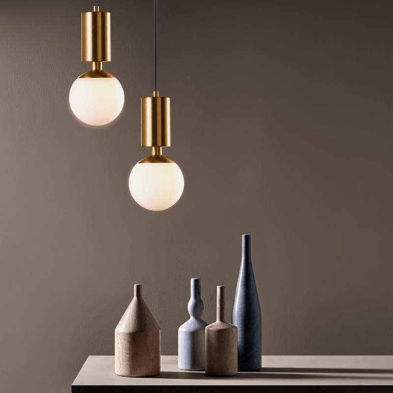 Pawn Gold and Opal Glass Pendant Light - Lighting.co.za
