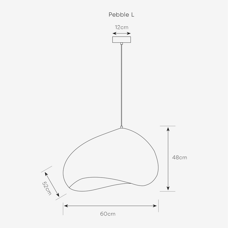 Pebble Natural Cream Grey Organic Pendant Light 2 Sizes - Lighting.co.za