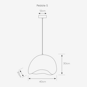 Pebble Natural Cream Grey Organic Pendant Light 2 Sizes - Lighting.co.za