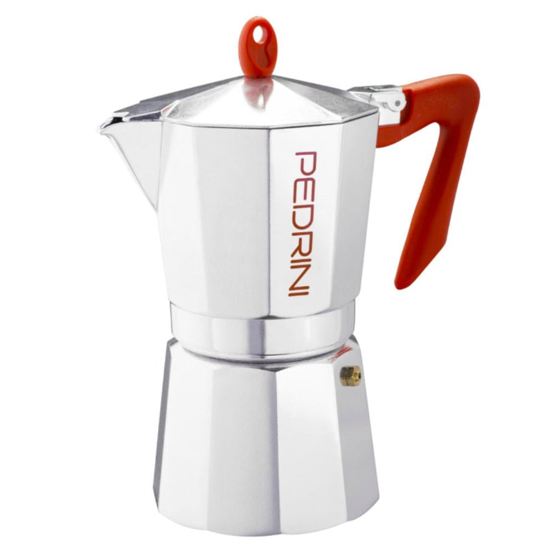 Pedrini Aluminium Polished Coffee Maker - Red - Lighting.co.za