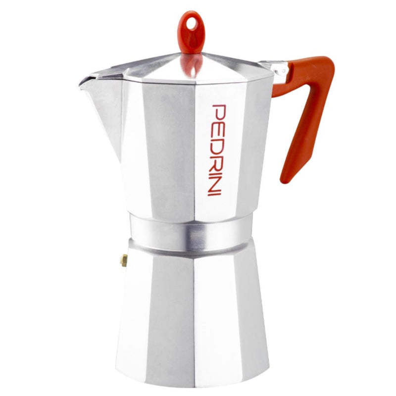 Pedrini Aluminium Polished Coffee Maker - Red - Lighting.co.za