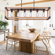 Stilo Black and Wood Linear Pendant Light - Lighting.co.za