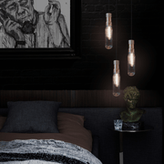 Retro Pill Black | Gold and Clear Ribbed Glass Pendant Light - Lighting.co.za