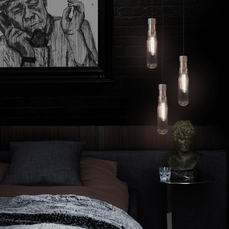 Retro Pill Black | Gold and Clear Ribbed Glass Pendant Light - Lighting.co.za