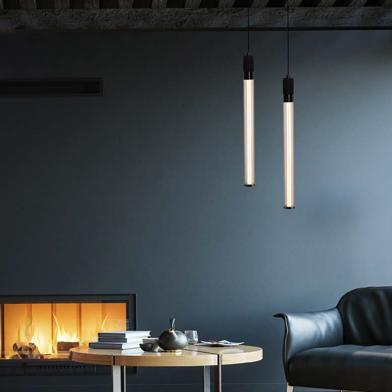 Sabre Single Black and Clear Glass Slim LED Pendant Light - Lighting.co.za