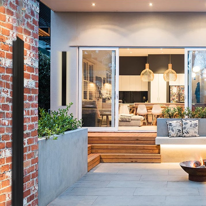 Silhouette Tall 30 Watt LED Black Slim Outdoor Wall Light - Lighting.co.za