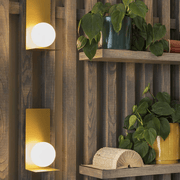 Siya Black or Gold and Opal Glass Ball Wall Light - Lighting.co.za