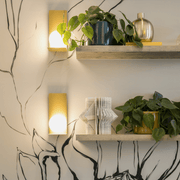 Siya Black or Gold and Opal Glass Ball Wall Light - Lighting.co.za