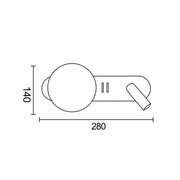 St Regis Black | White and Frosted White Glass Bedside Wall Light - Lighting.co.za