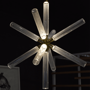 Supernova Clear Ribbed Glass and Gold LED Pendant Light - Lighting.co.za