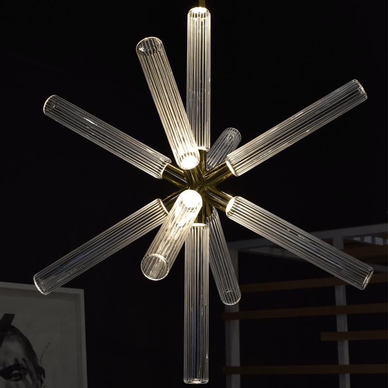 Supernova Clear Ribbed Glass and Gold LED Pendant Light - Lighting.co.za