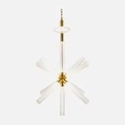 Supernova Clear Ribbed Glass and Gold LED Pendant Light - Lighting.co.za