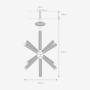 Supernova Clear Ribbed Glass and Gold LED Pendant Light - Lighting.co.za