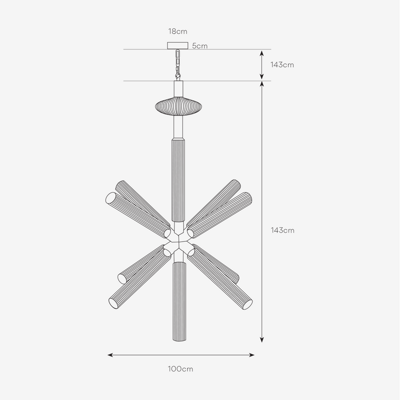 Supernova Clear Ribbed Glass and Gold LED Pendant Light - Lighting.co.za