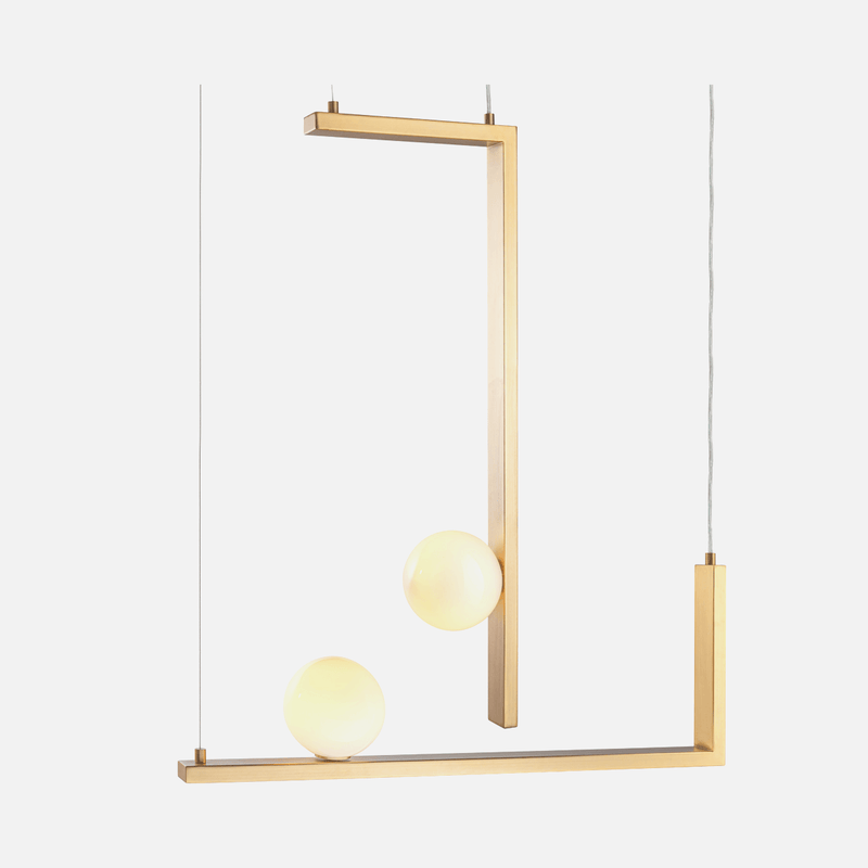 Tetris Brass Look Pendant Light 2 Options - Lighting.co.za