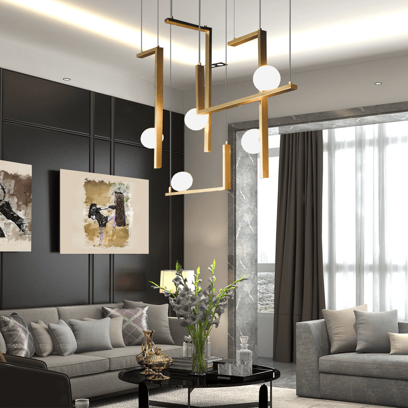 Tetris Brass Look Pendant Light 2 Options - Lighting.co.za