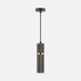 Tube Knurled Urban Grey And Brass Pendant Light - Lighting.co.za