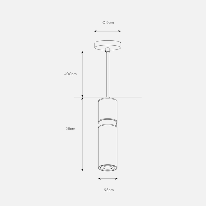 Tube Knurled Urban Grey And Brass Pendant Light - Lighting.co.za