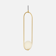 Vogue Gold | Black and Frosted Glass Sphere Tall Pendant Light - Lighting.co.za