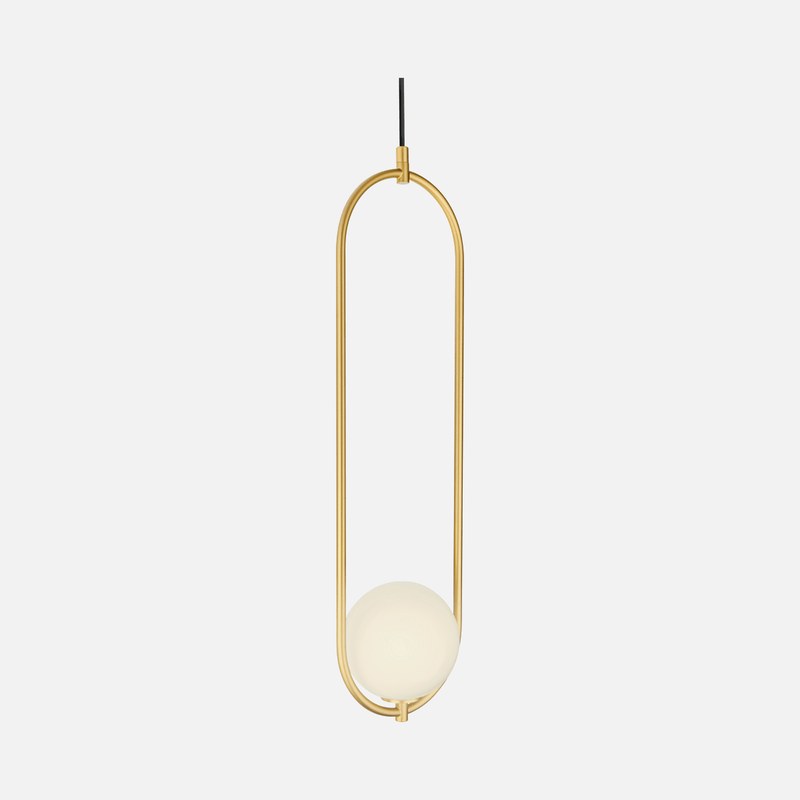 Vogue Gold | Black and Frosted Glass Sphere Tall Pendant Light - Lighting.co.za