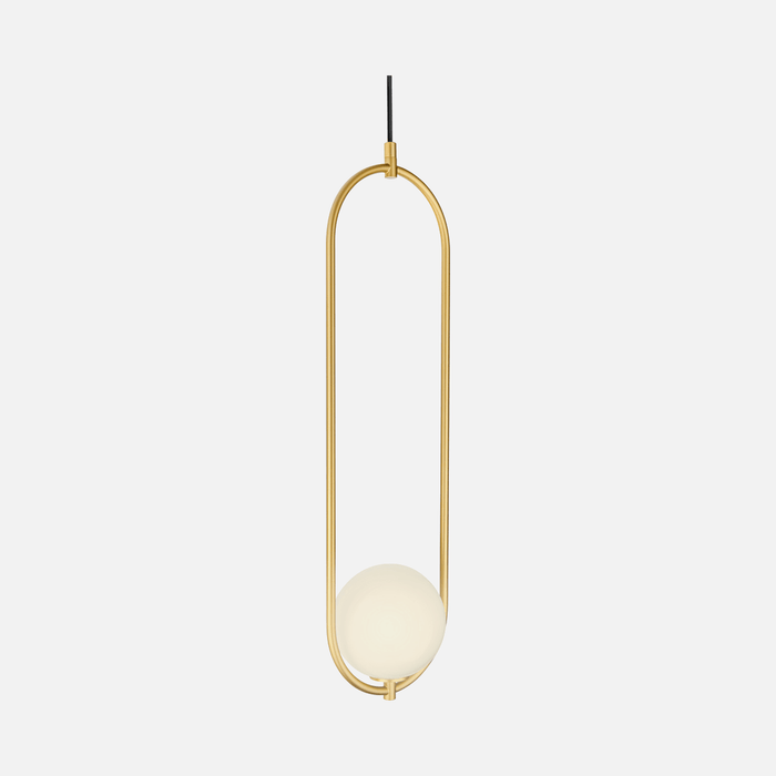 Vogue Gold | Black and Frosted Glass Sphere Tall Pendant Light - Lighting.co.za