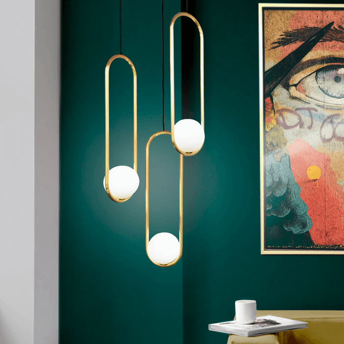Vogue Gold | Black and Frosted Glass Sphere Tall Pendant Light - Lighting.co.za
