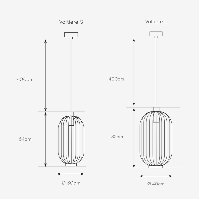 Voliere Black or White Cage Pendant Light 2 Sizes - Lighting.co.za