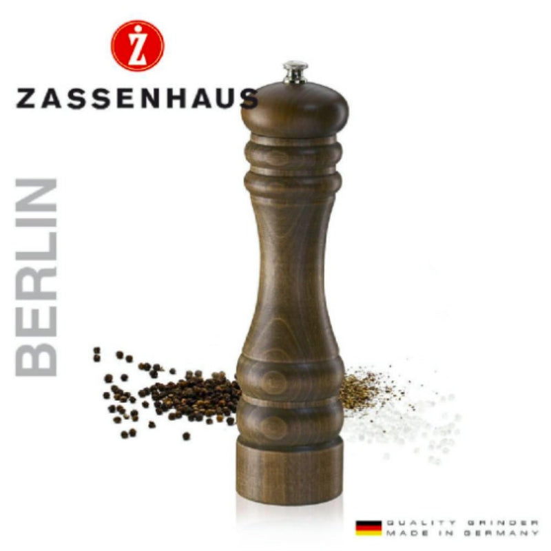 Zassenhaus Berlin Pepper Mill 18cm - Beechwood Dark Stained - Lighting.co.za