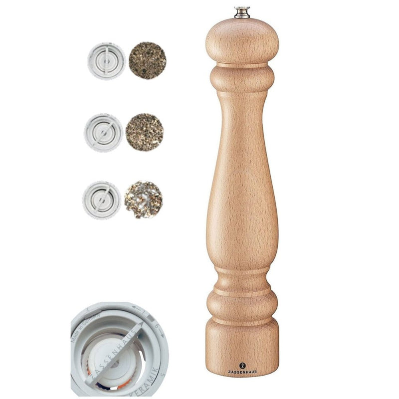 Zassenhaus Potsdam Pepper Mill 30cm - Beechwood Natural - Lighting.co.za