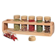 Zassenhaus Spice Rack with 6 Glass Jars + Cork Lids - Lighting.co.za