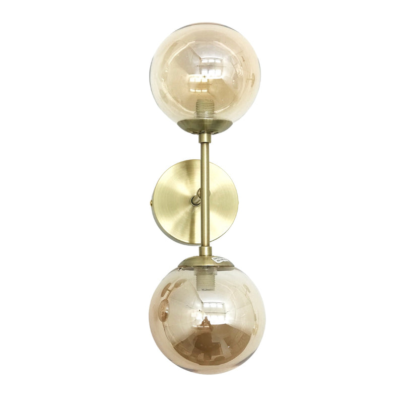 Zest Art Deco 2 Light Black or Gold Glass Wall Light - Lighting.co.za