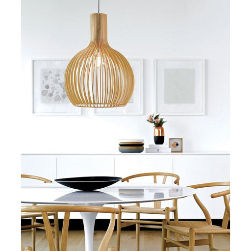 Willow Nube Wooden Spazio Pendant Light 2 Sizes - Lighting.co.za