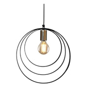 Halo 3 Ring Black and Gold Pendant Light - Lighting.co.za