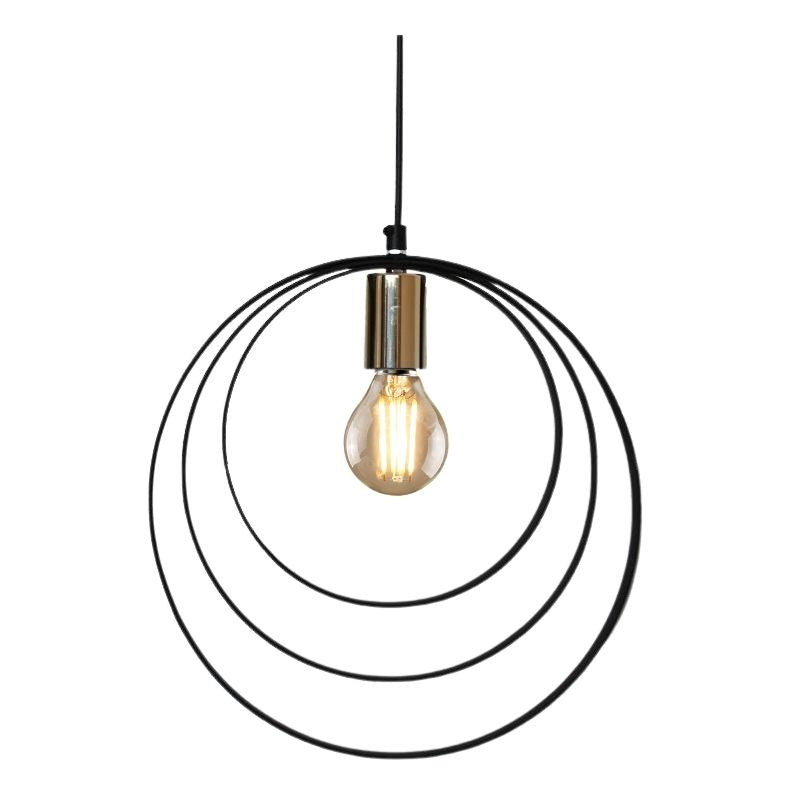Halo 3 Ring Black and Gold Pendant Light - Lighting.co.za