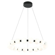 Ripple Round 12 Light Black And White Glass LED Pendant Light - Lighting.co.za