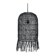 Delta Black | Natural Long Rattan Pendant Light 2 Sizes - Lighting.co.za