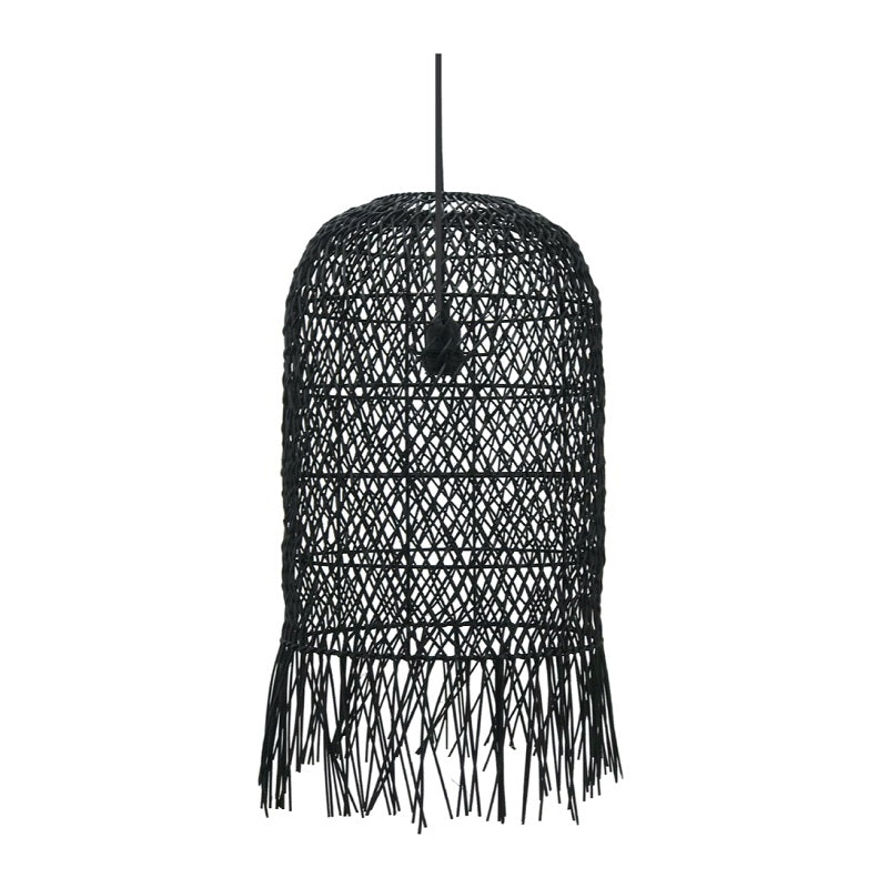 Delta Black | Natural Long Rattan Pendant Light 2 Sizes - Lighting.co.za
