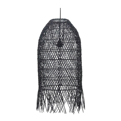 Delta Black | Natural Long Rattan Pendant Light 2 Sizes - Hanging Lights - Lighting.co.za