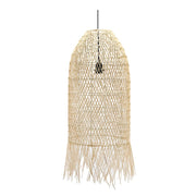 Delta Black | Natural Long Rattan Pendant Light 2 Sizes - Lighting.co.za