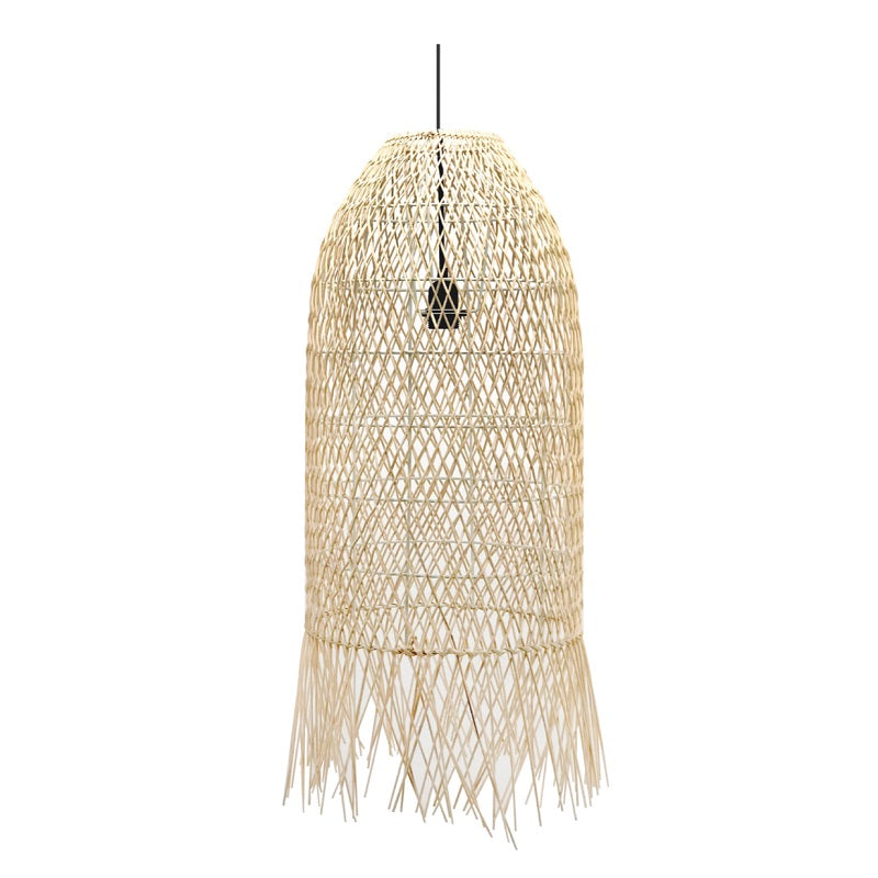 Delta Black | Natural Long Rattan Pendant Light 2 Sizes - Lighting.co.za