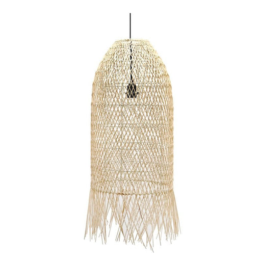 Delta Black | Natural Long Rattan Pendant Light 2 Sizes - Hanging Lights - Lighting.co.za