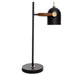 Lauren Black and Brass Look Leather Strap Desk Lamp - Lighting.co.za