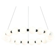 Ripple Round 12 Light Black And White Glass LED Pendant Light - Lighting.co.za
